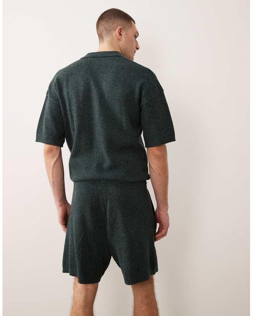 ASOS Green Knitted Shorts Co-Ord for men