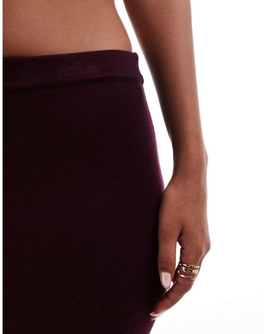 Kaiia Purple Fine Knit Column Maxi Skirt Co-ord