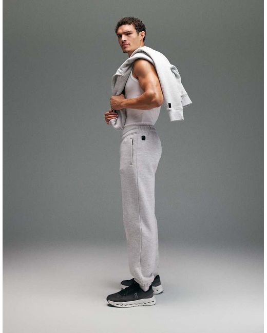 4505 Gray Icon Rest Day Heavyweight 440gsm Cotton Cuffed Sweatpants With Zip Pockets for men