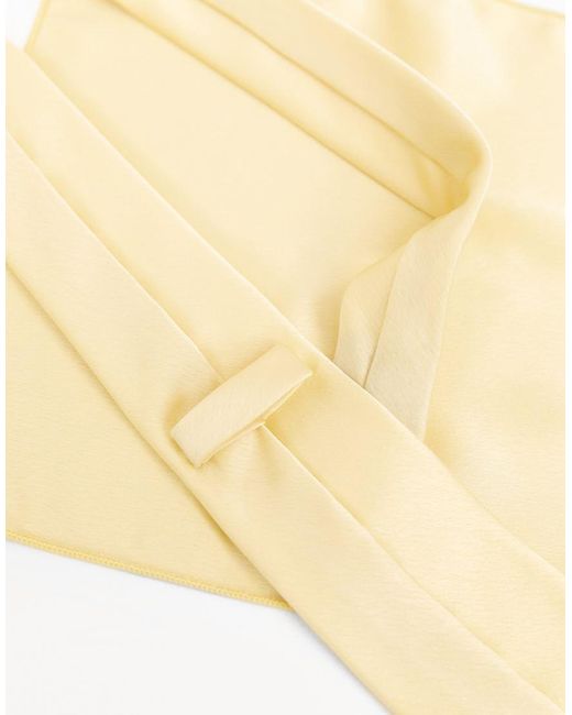 Maya White Satin Tie Pocket Square Set for men