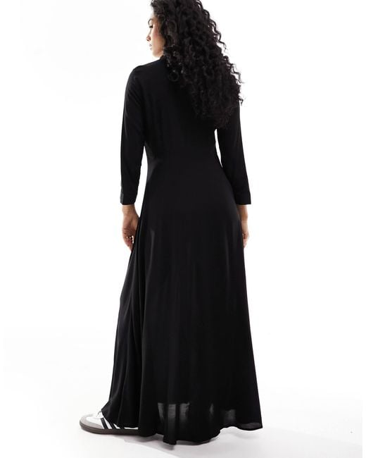 Y.A.S Black Maxi Shirt Dress
