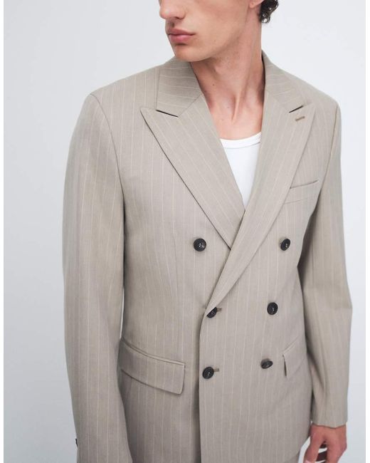 SELECTED Gray Slim Fit Blazer for men