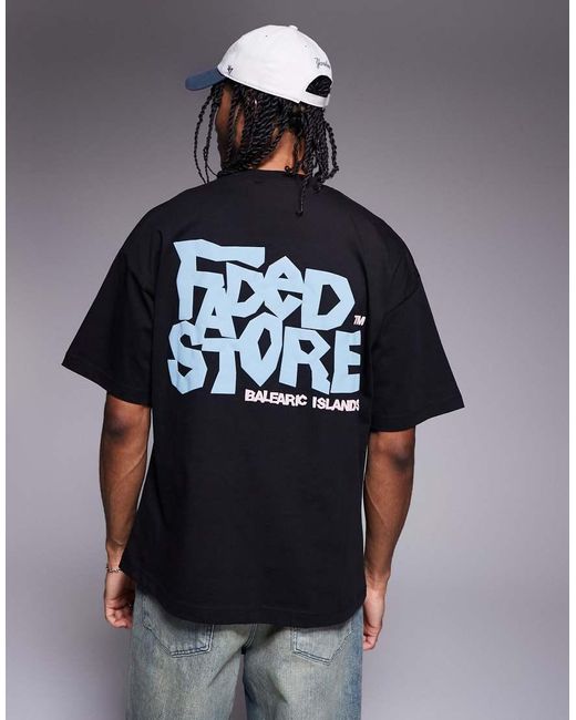 Camiseta Negra Con Logo Estampado En La Espalda Balaric De Faded Store de hombre de color Blue