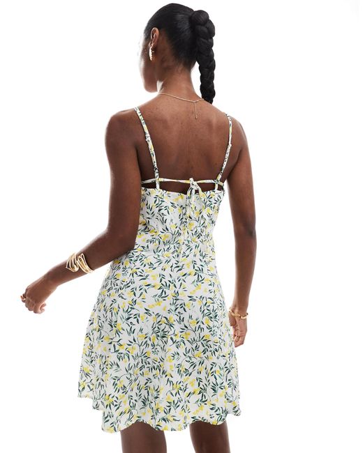 ONLY White Cami Mini Dress With Tie Back Detail