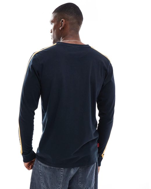 Superdry – essential – langärmliges retro-oberteil in Blue für Herren