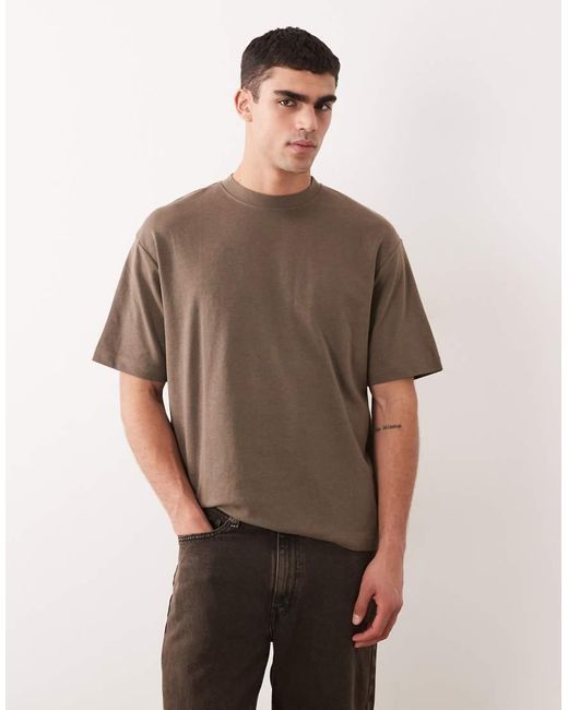 SELECTED Brown Heavyweight Oversized T-shirt for men