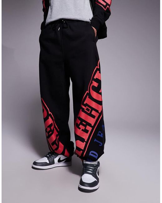 True Religion Black Overarch Drawstring Logo Co-Ord Jogger for men