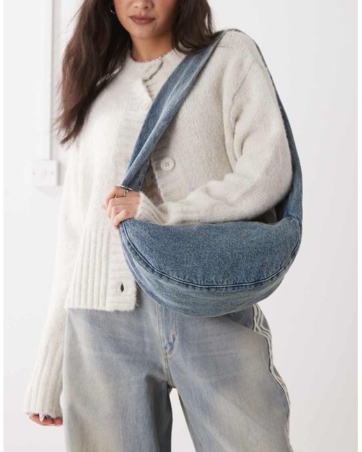 Weekday Gray Samira Denim Cross Body Bag