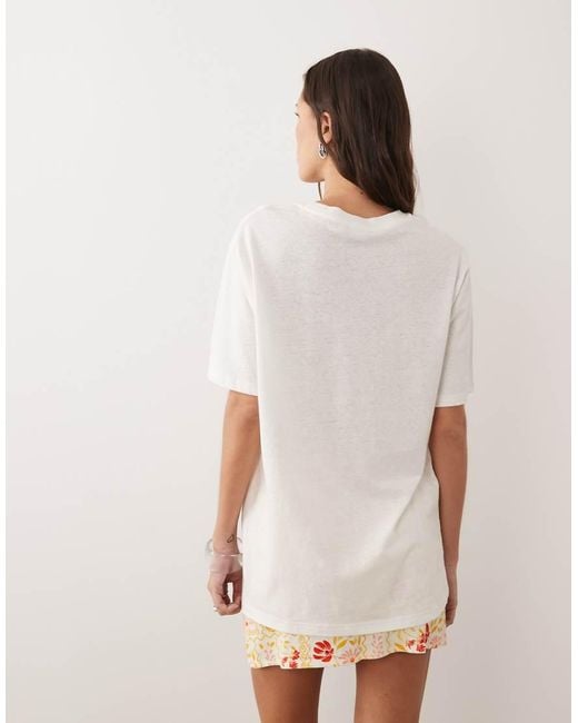 Rhythm Natural Oversized T-shirt With Wildflower Front Print