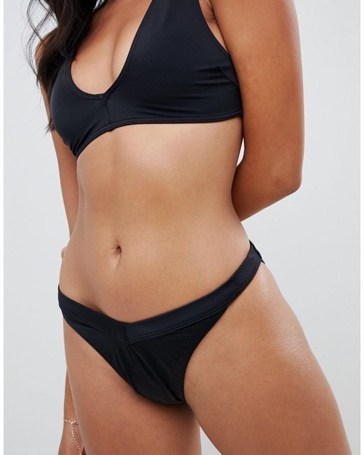 v front high leg bikini bottoms