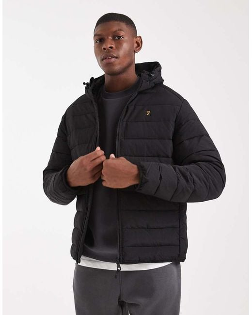 Farah Black Kennedy Padded Jacket for men