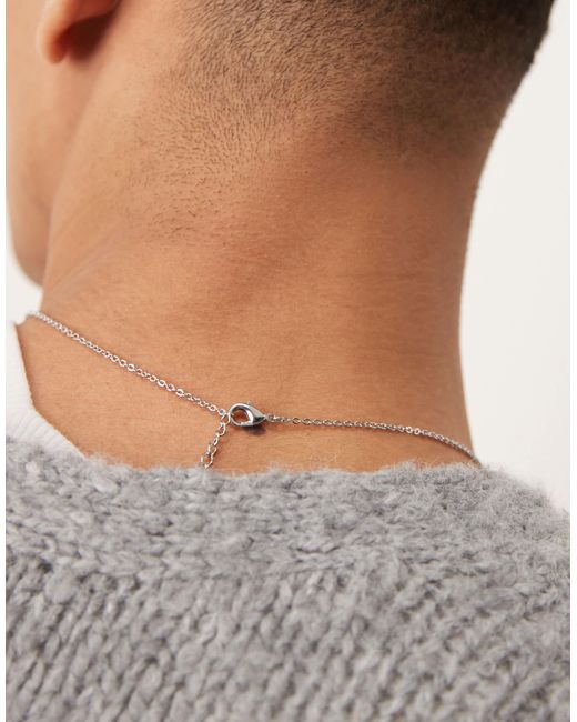 ASOS Metallic Semi-precious Malachite Pendant Necklace for men
