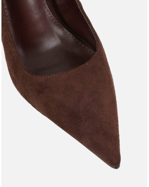 SIMMI Brown Sid Suede Court Shoes