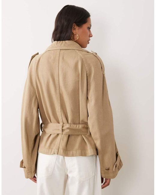 Mango Natural Oversized Short Trench Coat