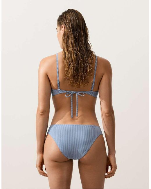 Oysho Natural Striped Classic Bikini Briefs