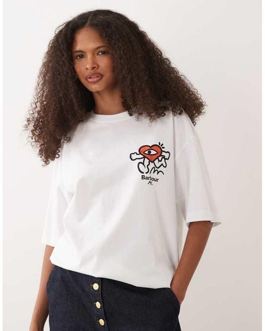Barbour White X Mul Tyne Short Sleeve Graphic T-shirt