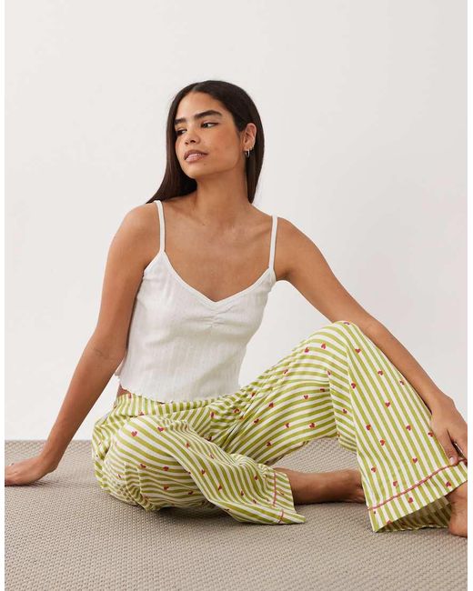Wednesday's Girl Green Wednesdays Girl Cami Top And Trouser Pyjama Set