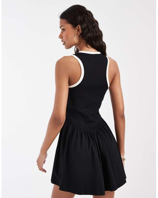 ASOS Black Contrast Trim Mini Dress