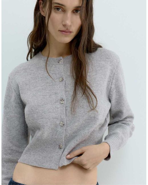 Pull&Bear Blue Short Buttoned Cardigan