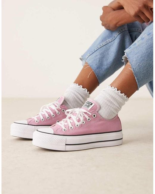Zapatillas De Deporte Rosas Chuck Taylor All Star Lift Ox De Converse de color Blue