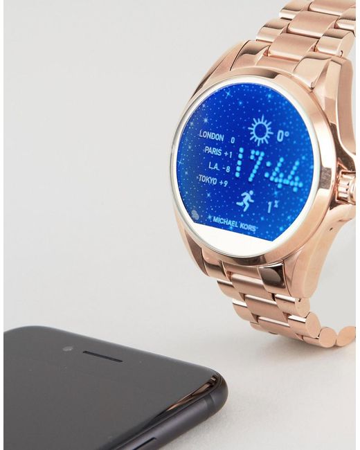 Michael Kors Mkt5004 Access Rose Gold Bradshaw Smart Watch in Metallic |  Lyst Australia