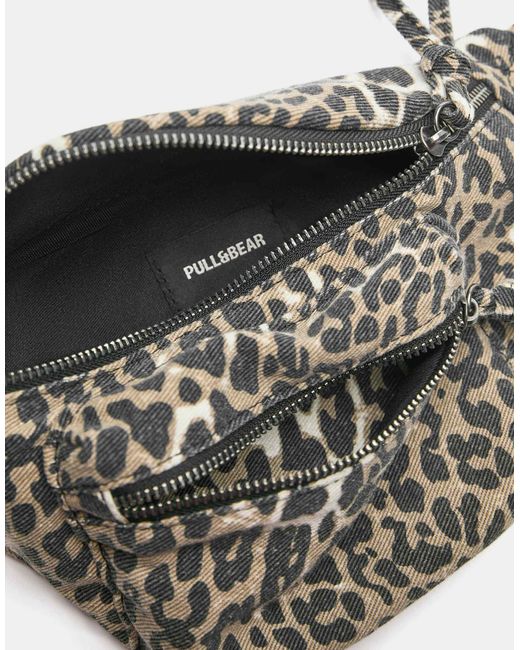Pull&Bear Gray – gürteltasche mit leopardenmuster