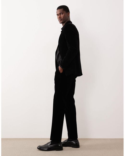 Jack & Jones Black Premium Velvet Tuxedo Suit Bottoms for men