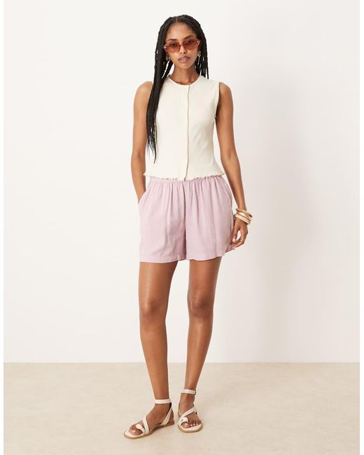 Vila Hemdje Met Knopen Aan De Voorkant in het Pink