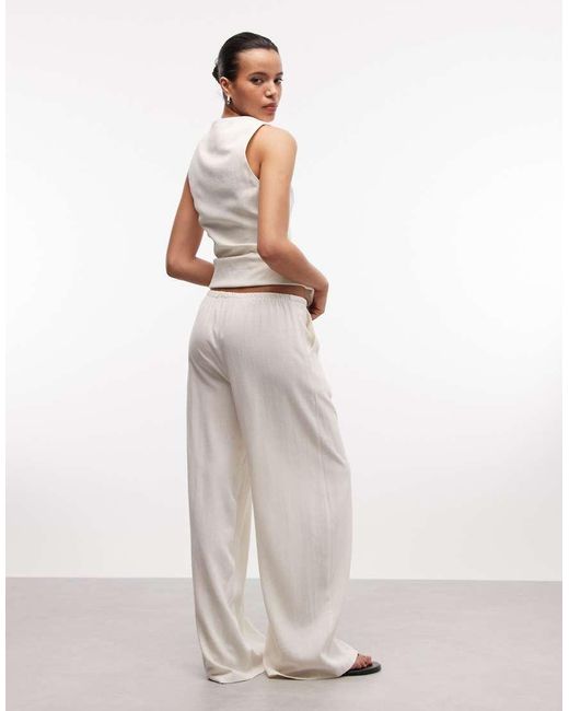 Reclaimed Vintage White Cotton Rich Pull On Relaxed Pants