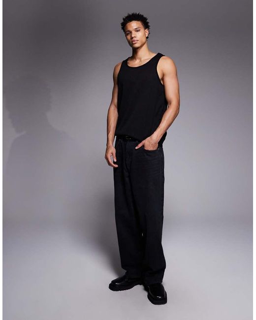 ASOS Black Oversized Vest for men