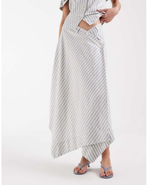 Muse Assembly White Midaxi Asymmetric Hem Skirt