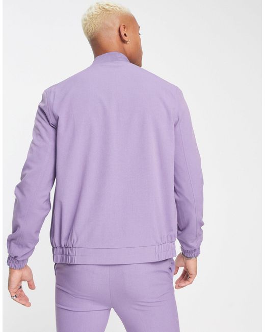 Bomber d'ensemble habillé - lavande ASOS pour homme en coloris Violet | Lyst