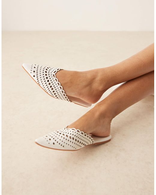 ASOS Natural – labyrinth – spitze flache mules