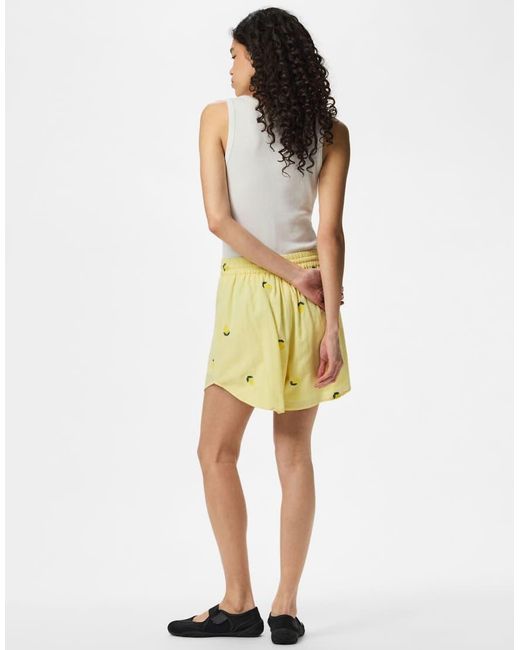Pieces Yellow Shorts