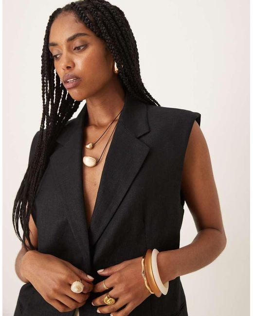 Mango Black Tailored Tie Waist Waistcoat Co-ord