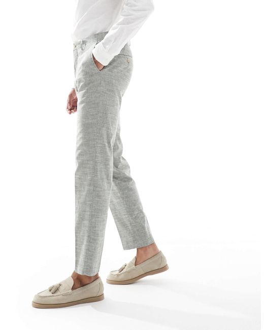 Jack & Jones Green Linen Mix Suit Pants for men