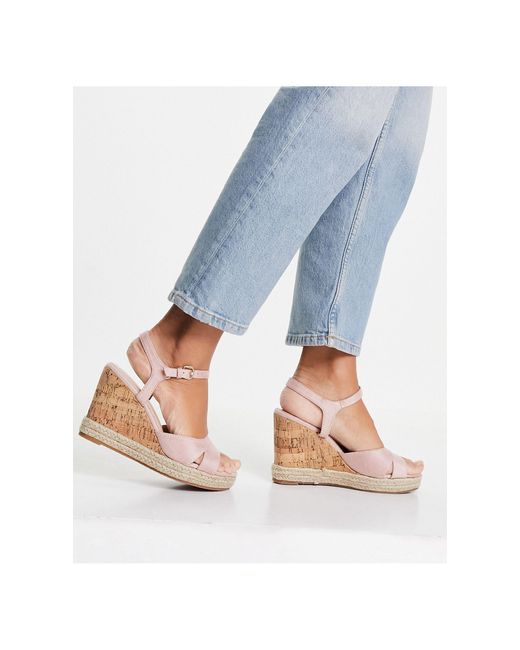 Glamorous – sandalen mit keilabsatz aus kork in Blau | Lyst DE