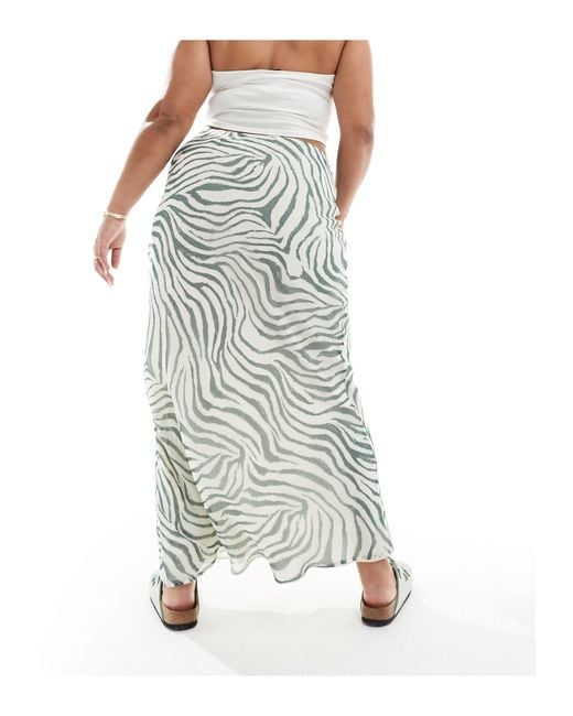 ASOS Multicolor Asos Design Curve Chiffon Bias Maxi Skirt