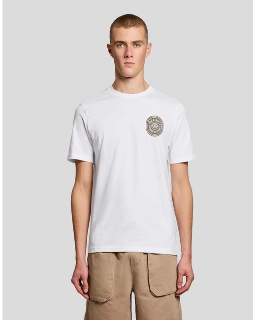 Lyle & Scott White Ss T-Shirts Borders Label Graphic T-Shirt for men