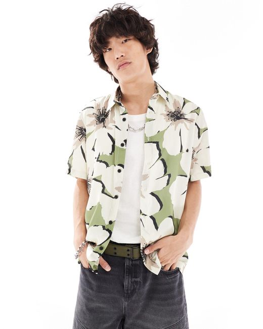 Chemise à imprimé fleurs - vert River Island pour homme en coloris Gray
