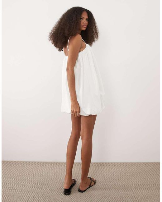 ASOS White Cami Bubble Hem Mini Dress