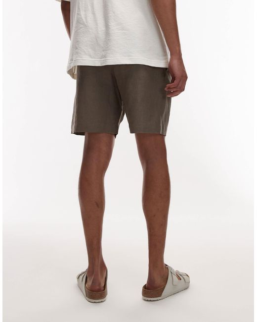 ARKET White Linen Flat Front Shorts With Slant Pockets for men