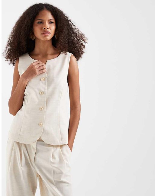 Vero Moda White Notch Neckline Detail Tailored Waistcoat