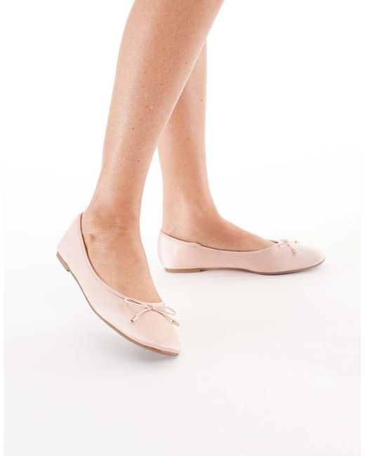 New Look White Satin Ballet Flats