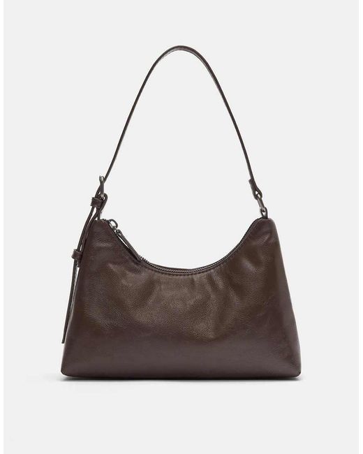Pull&Bear Brown Shoulder Bag With Buckles