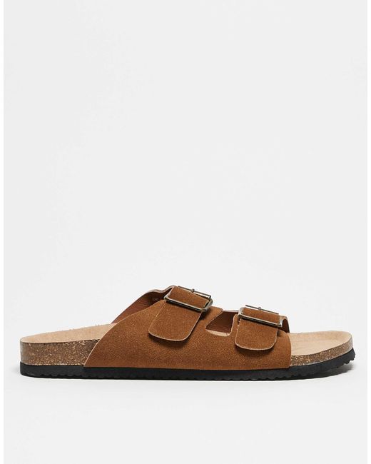 ASOS Brown Two Strap Sandals for men