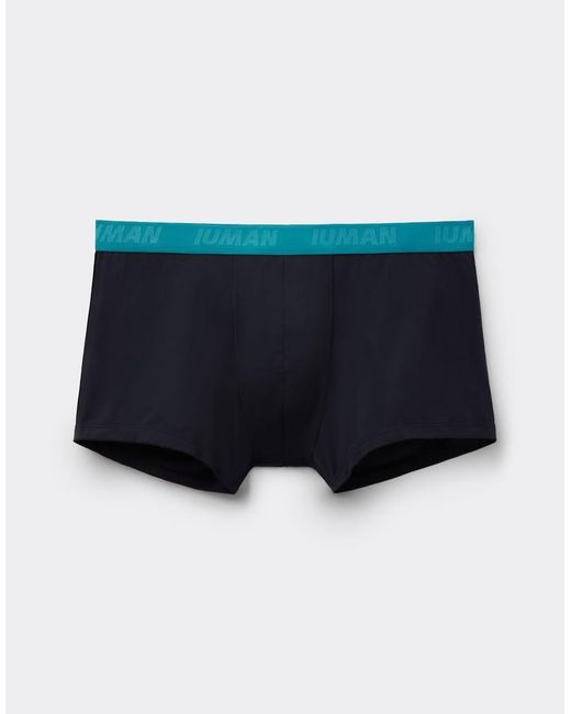 Intimissimi Blue Microfibre Boxers With Logo for men