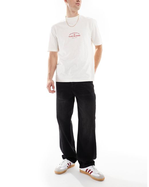 Only & Sons White Fade Loose Fit Jean for men