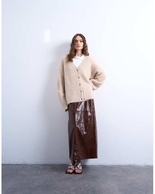 TOPSHOP Natural Knit Premium Alpaca Cardigan