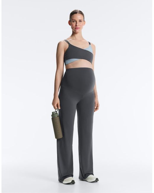 Oysho Gray Maternity Comfortlux Straight-Leg Trousers